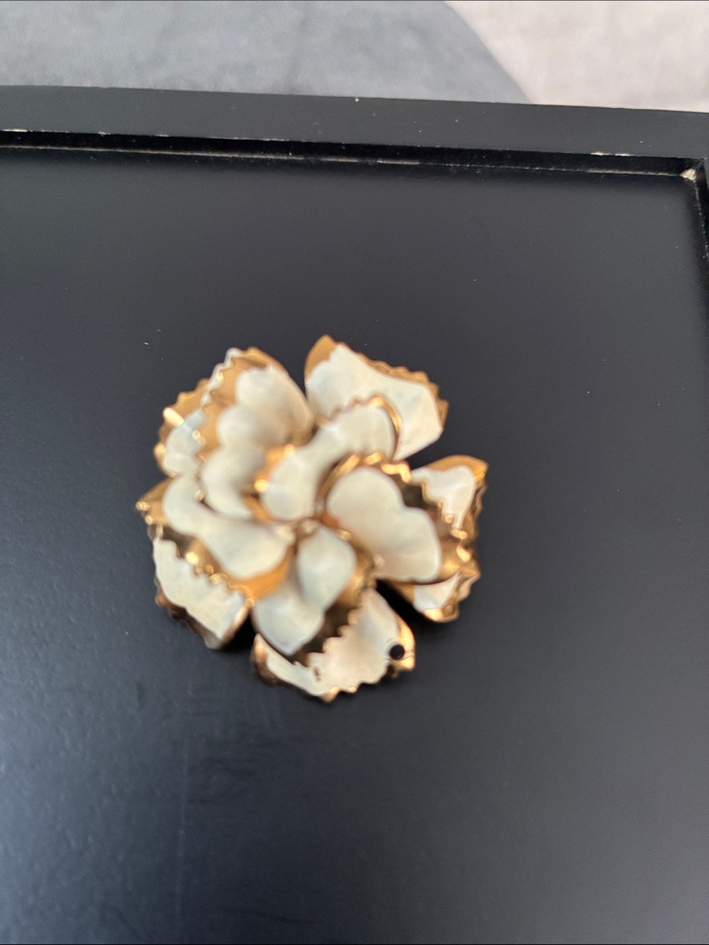 Gold & Cream Floral Accent Pin - Brand Unknown